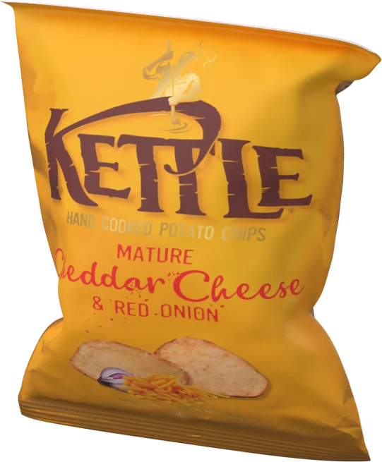 Mature cheddar & red onion fra Kettle